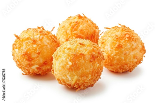 Crispy cheese ball isolated on white with clipping path