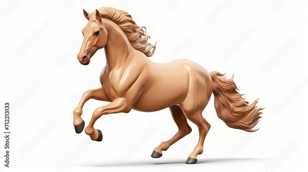 3d render illustration of horse plastic realistic