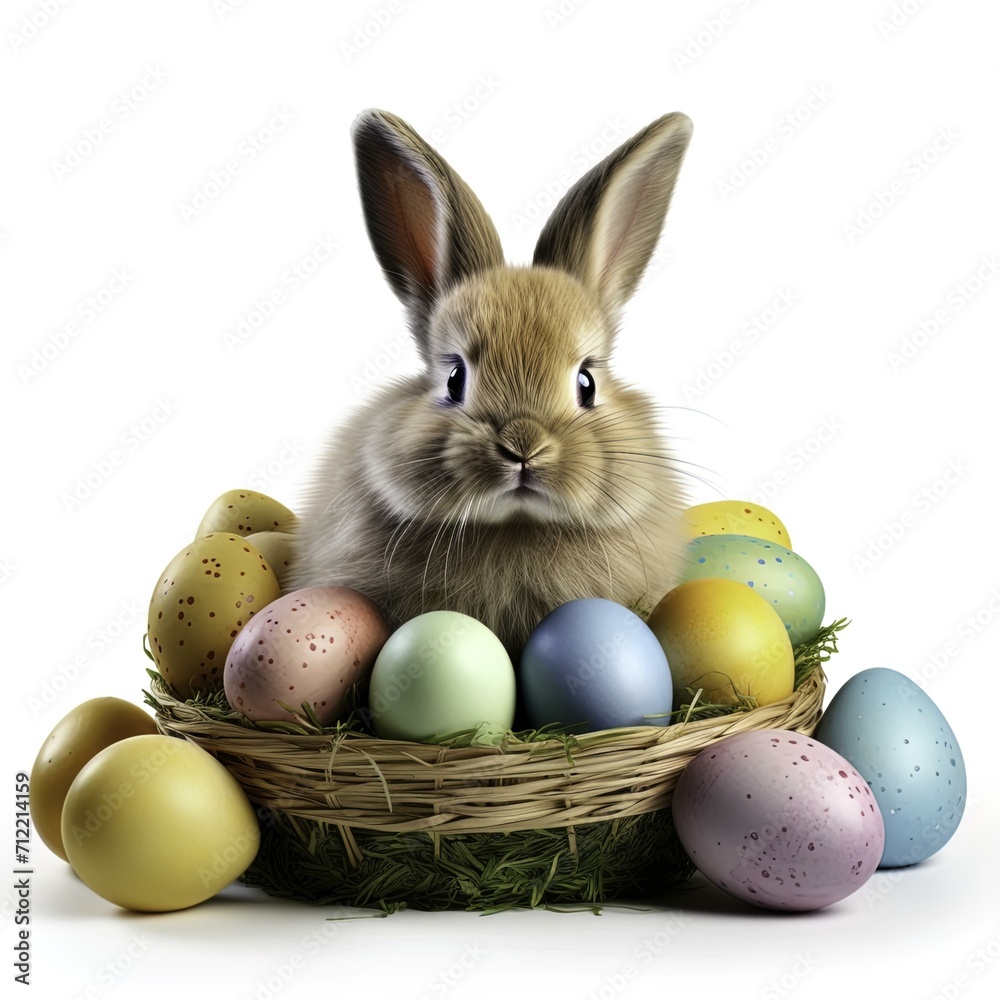 easter bunny and eggs, easter background, easter holiday, easter