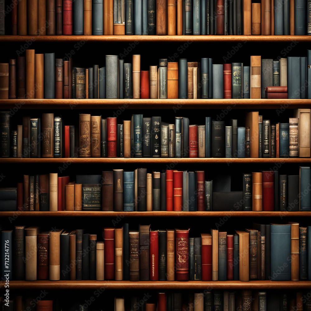 Shelves with a lot of books. Shelves with a lot of books.