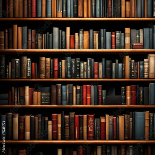 Shelves with a lot of books.