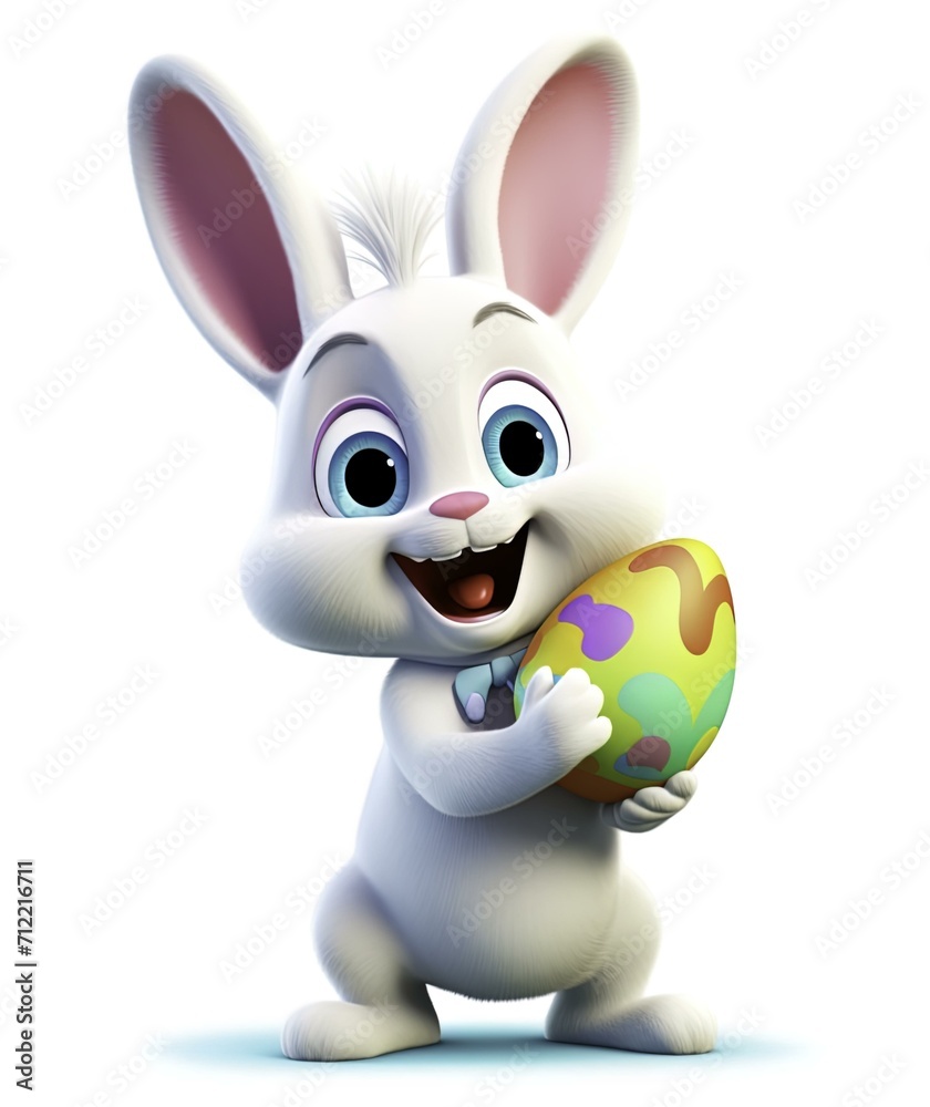 easter bunny with egg, easter background, easter holiday