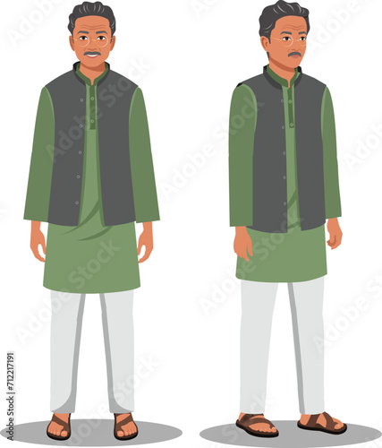 Indian Grandfather in Kurta pajama