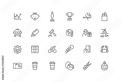 Award cup trophy prize winner icon, vector illustration,Award trophy movie oscar winner icon,Baby child kid girl icon,Barbecue grill bbq  icon,Chainsaw gardening construction tool icon,set icons