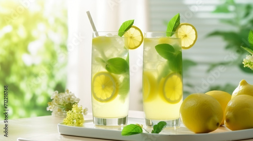 Lemonade in two glasses