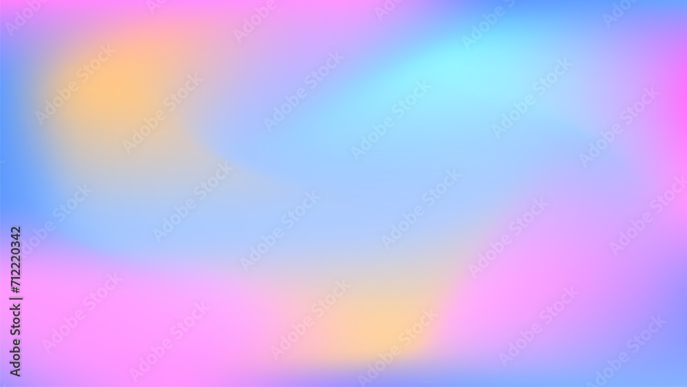 Holographic neon background with copy space. Pastel colored holographic gradient banner.