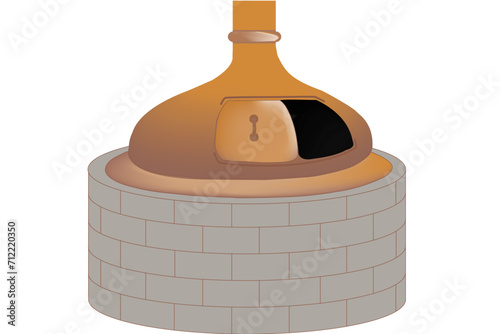 TYCHY, POLAND - Vintage ancient copper kettle in brewery, Poland.