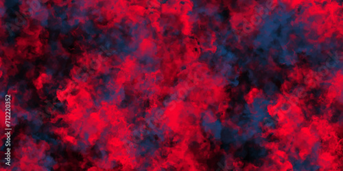 Abstract texture with fire red and black horror background. Blue painted powder explosion. Bright Blue space nebula . Blue & Black color old concrete wall for background.