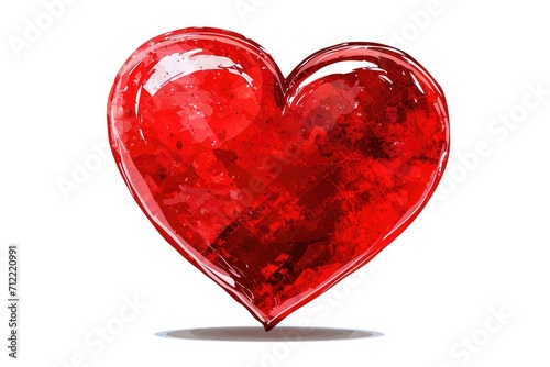 Isolated red heart illustration useful for various occasions such as Valentine s Day or a greeting card Available in JPG format photo
