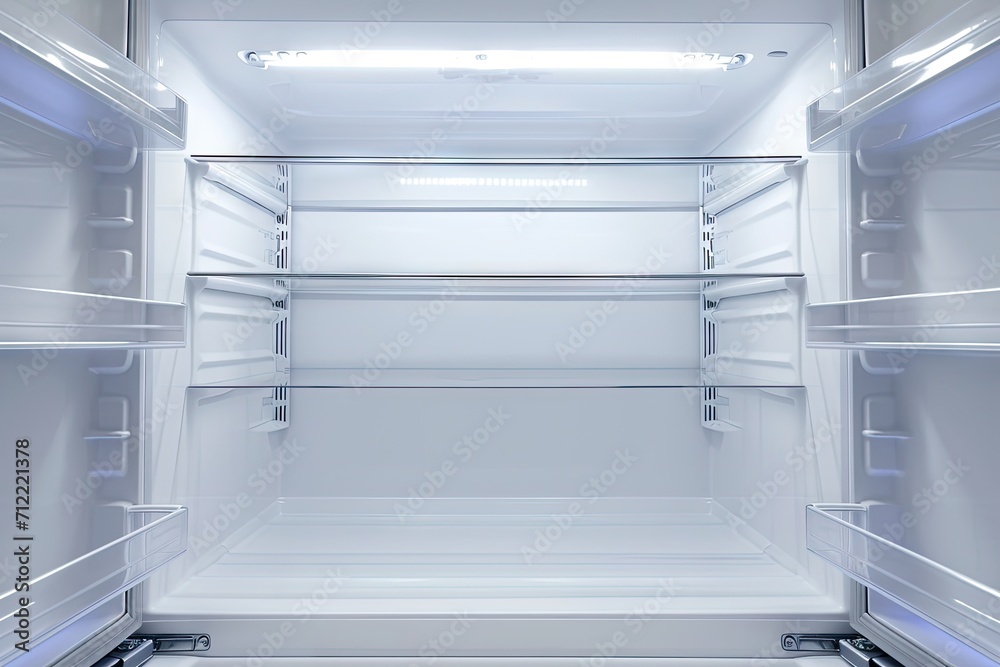 Bare fridge with shelves inside Bare fridge with shelves inside