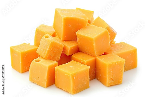 White cheddar cheese cubes segregated