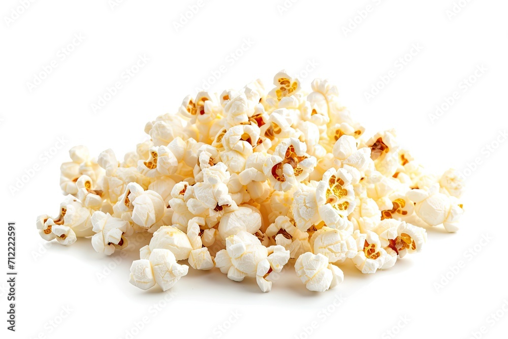White background with isolated popcorn