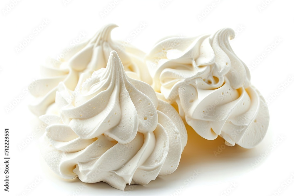 White background with meringue isolated White background with meringue isolated