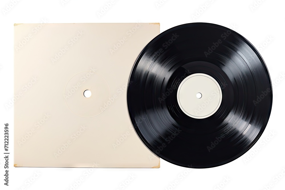 Vintage blank vinyl album cover sleeve mockup with isolated clipping ...
