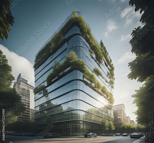 Experience the innovation of a dynamic façade skyscraper, urban landscape, cityscape, contemporary architecture, architectural marvel, 