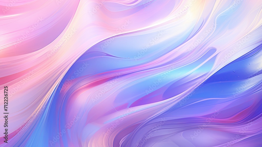 Luxury shinny iridescent pierl liquid wave background. Light emitter glass with iridescent holographic vibrant gradient wave texture concept. Generative AI.