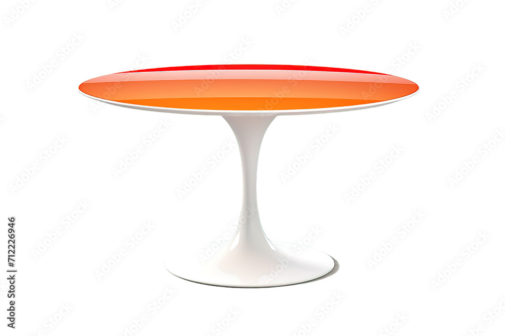Modern Plastic Orange Round Table isolated on a Transparent background. Generative AI Modern Plastic Orange Round Table isolated on a Transparent background. Generative AI