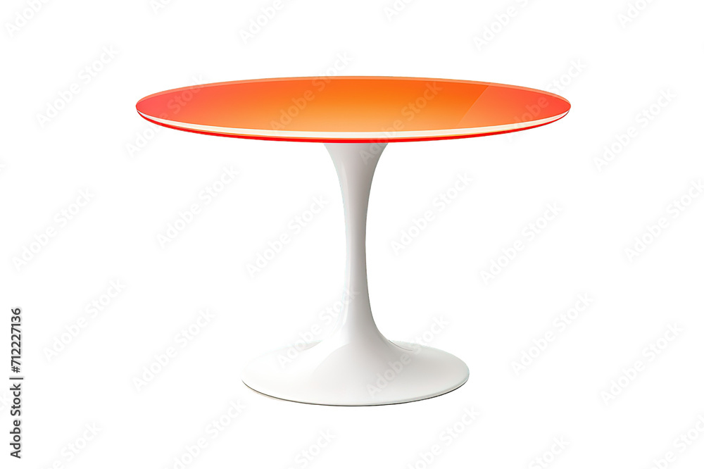 Modern Plastic Orange Round Table isolated on a Transparent background. Generative AI Modern Plastic Orange Round Table isolated on a Transparent background. Generative AI