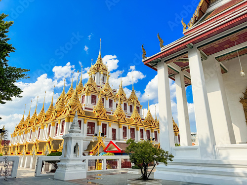 Picture of the golden metal castle at Wat Ratchanadda. photo