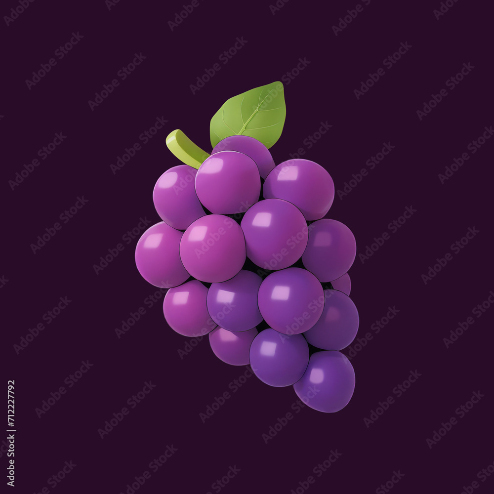 Bunch of Grapes with Leaves Icon Illustration Bunch of Grapes with Leaves Icon Illustration