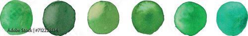 Vector watercolor green color palette, St. Patrick's Day palette, spring, wedding, summer palette, on white background, hand painted on paper, for design, text, banner, card