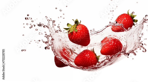 Strawberry pictures splashing in water 