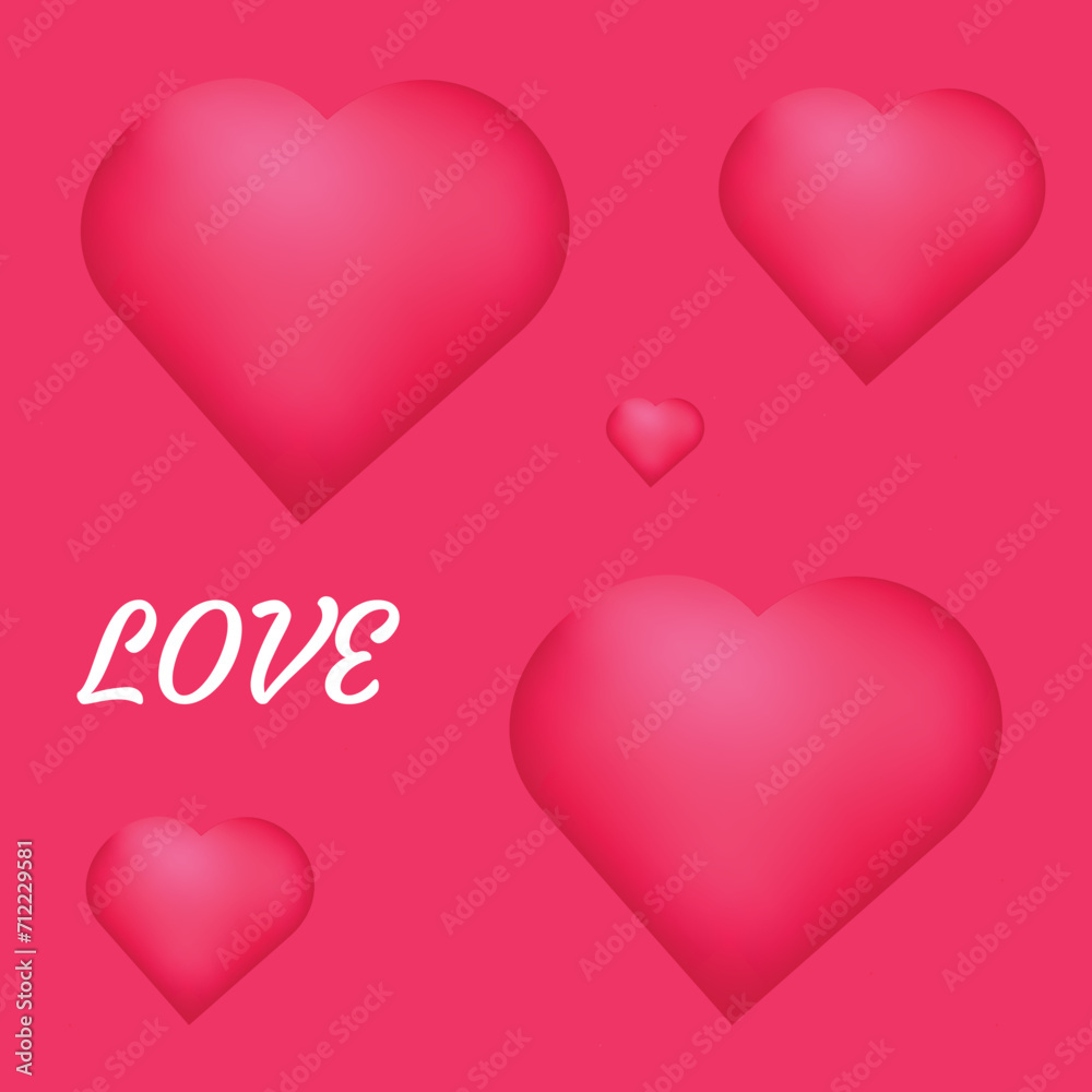 set of hearts Valentine's Day vector illustration
