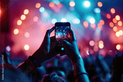 people use smart phones record video at music concert