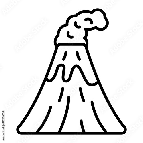   Volcano line icon