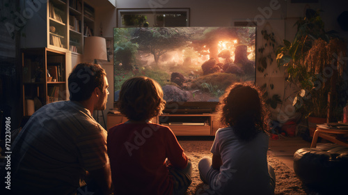 Cozy Family Moments: Capturing Warmth at Home Watching TV Together