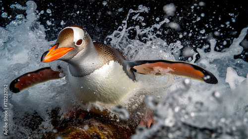 penguin on the rocks