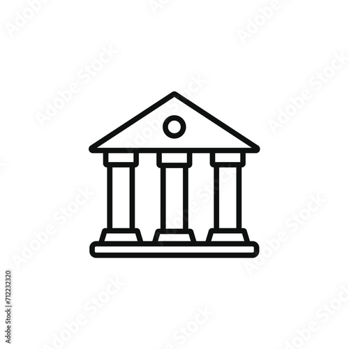 Court house line icon isolated on transparent background