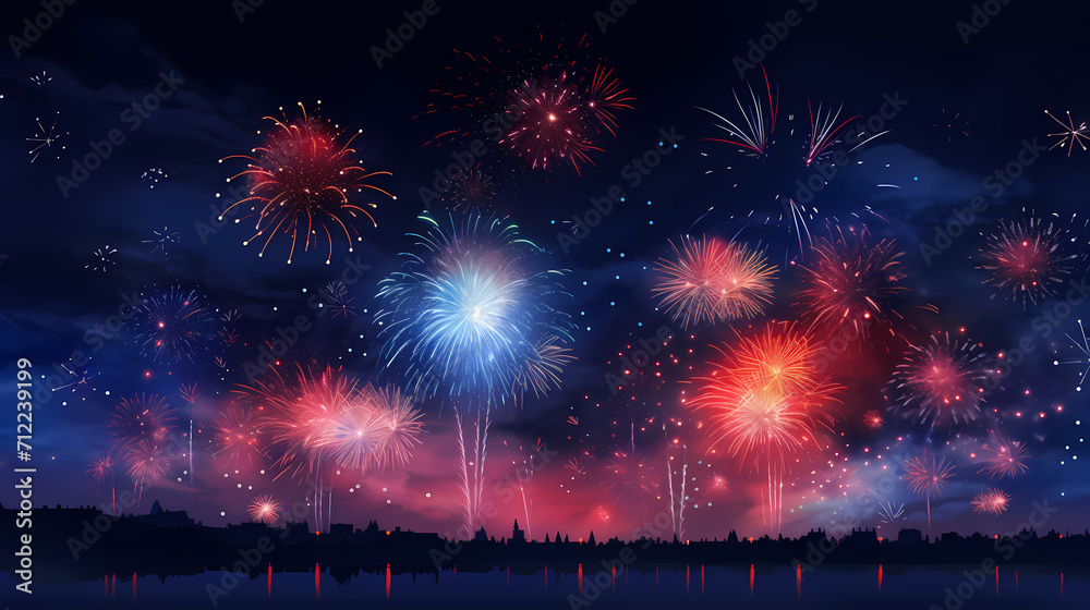 Fireworks background for celebration, holiday celebration concept Fireworks background for celebration, holiday celebration concept