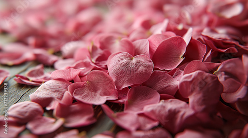 Pink Heart Shaped Leaves and Petals Valentines Day Background
