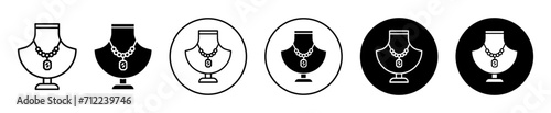necklace display vector icon set collection. necklace display Outline flat Icon.