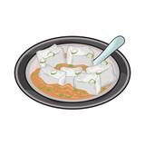 soup tofu in bowl illustration