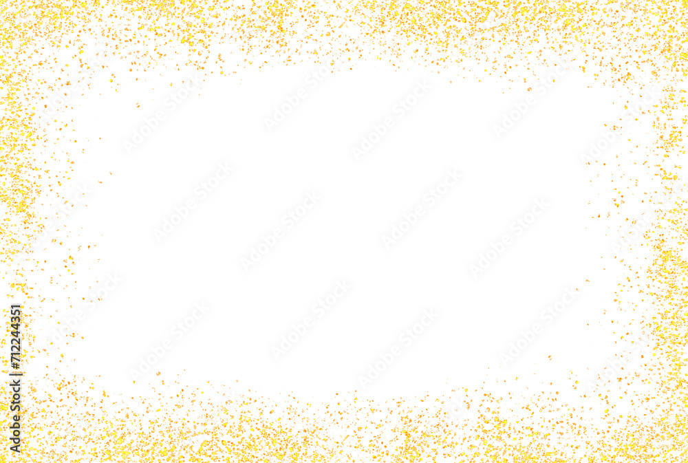 luxury gold glitter sparkle light powder confetti frame round border