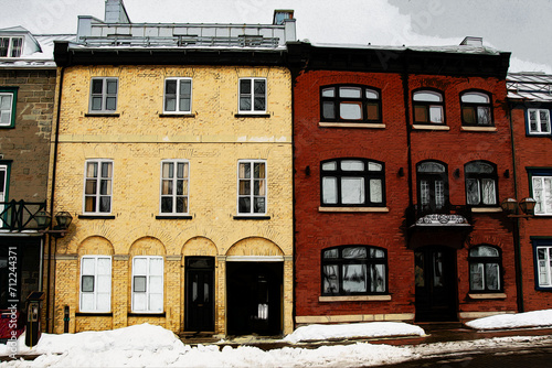 Architecture details of the city of Quebec, Canada