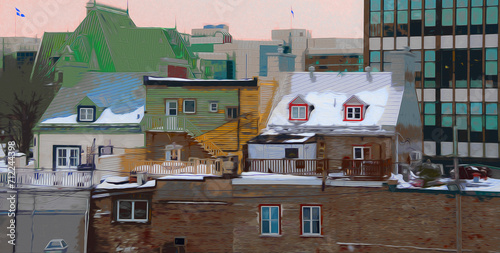 Architecture details of the city of Quebec, Canada