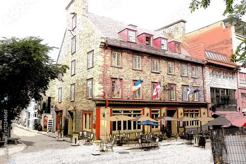 Architecture details of the city of Quebec, Canada