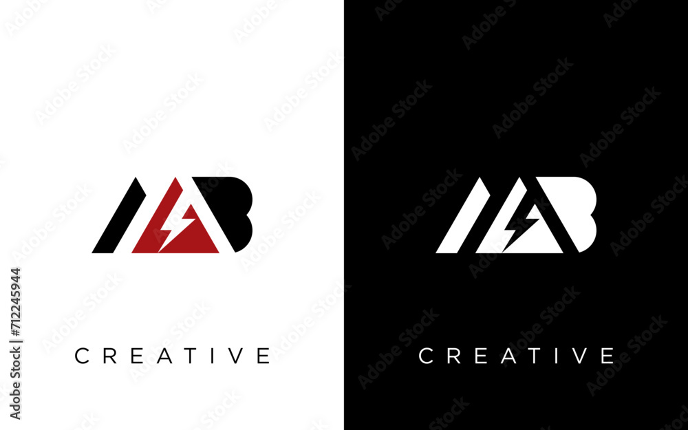 MB Initial logo concept with electric template vector MB Initial logo concept with electric template vector