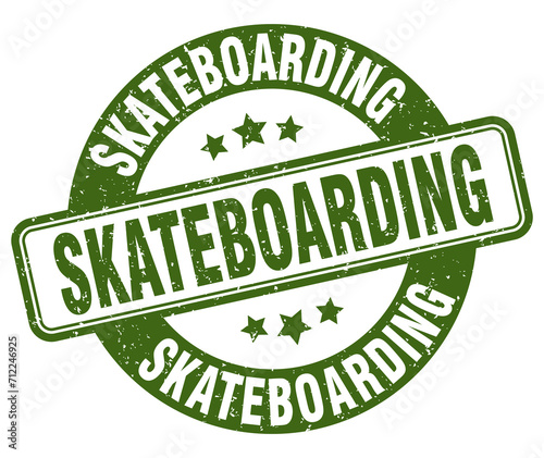 skateboarding stamp. skateboarding label. round grunge sign