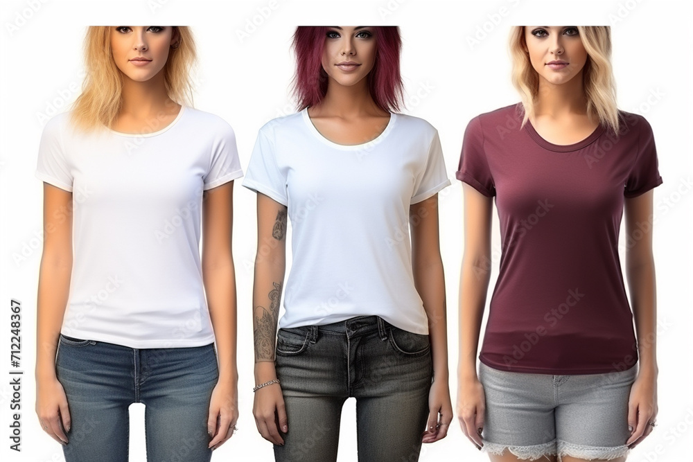 Woman in White Tshirt Mockup created with Generative AI Woman in White Tshirt Mockup created with Generative AI