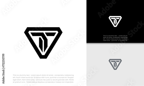  Initials T logo design. Initial Letter Logo. Innovative high tech logo template. 