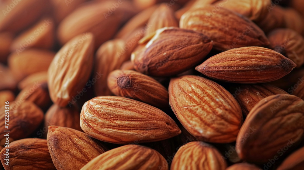 Almonds Closeup .selective focus. Generative AI, Almonds Closeup .selective focus. Generative AI,