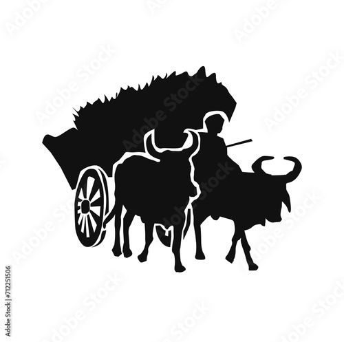 Bullock Cart  silhouette photo