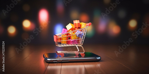 Worldwide retail at fingertips Smart phones online shopping icon unites global markets Vertical Mobile Wallpaper .