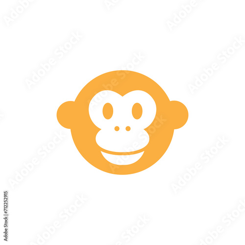 cute monkey mascot cartoon flat icon logo design vector