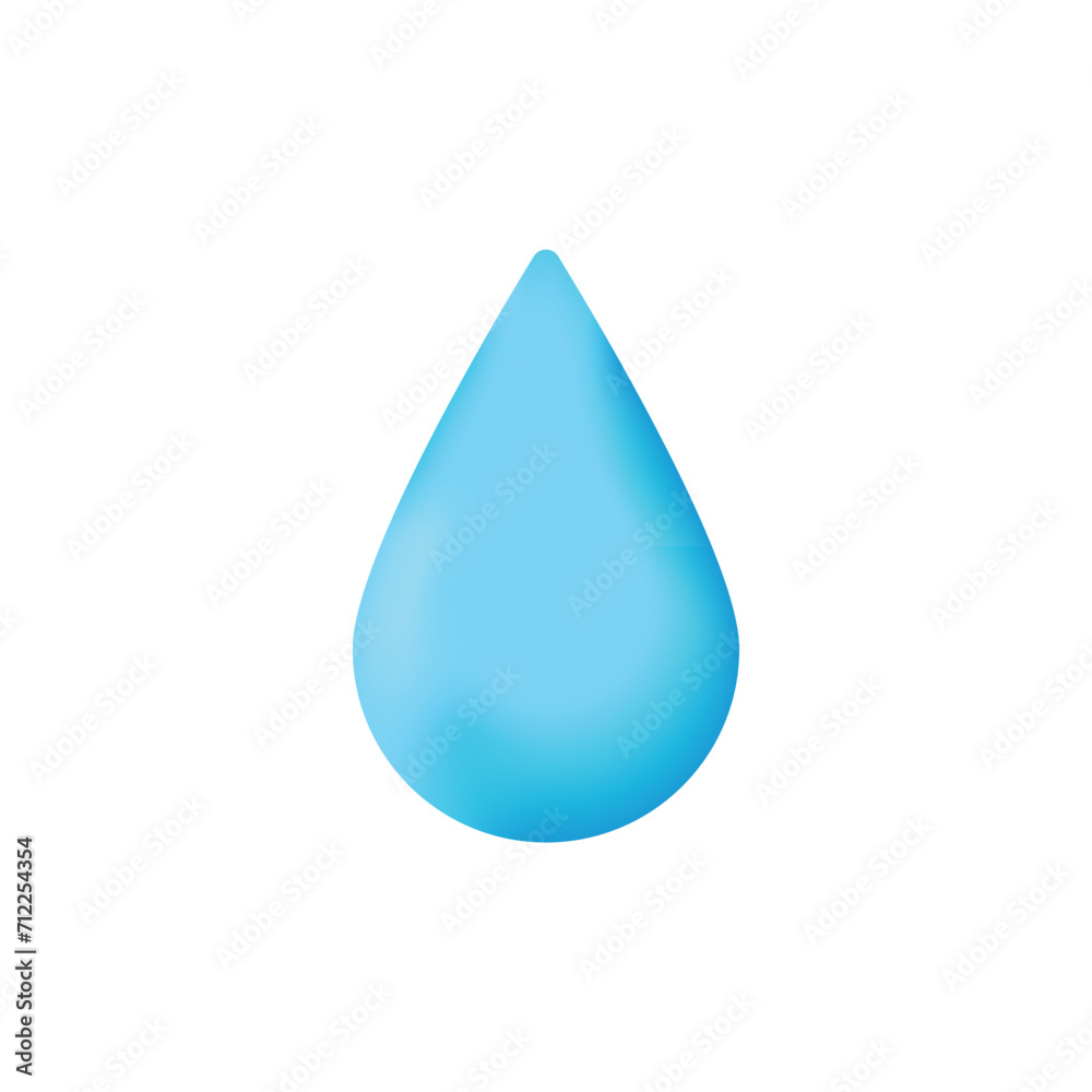 3d water drop icon isolated on white background 3d water drop icon isolated on white background