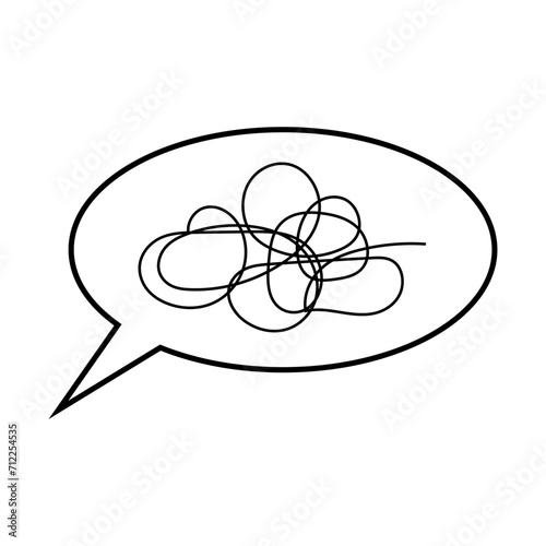 Bubble speech, inability to formulate thought, profanity in chat message